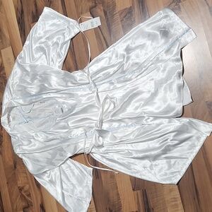 Linea Donatella Bridal Robe & Dress 2 pc Set Getting Ready Outfit